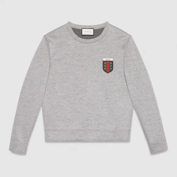 古驰/Gucci 织带盾牌粘纤针织运动衫 408241 X6459 1013