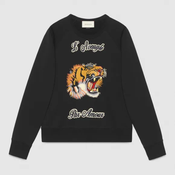 古驰/Gucci 狮子图案纯棉运动衫 408242 X5E80 1577