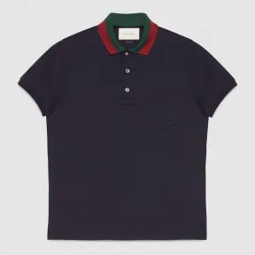 古驰/Gucci 织带衣领纯棉polo衫 408321 X7331 4060