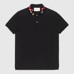 古驰/Gucci 珊瑚蛇刺绣polo衫 408323 X7332 1410