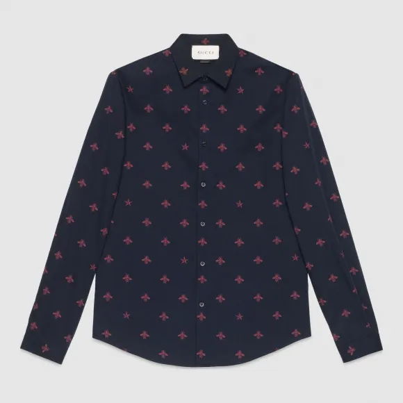 古驰/Gucci 蜜蜂星星纯棉杜克衬衫 408602 Z374A 4411