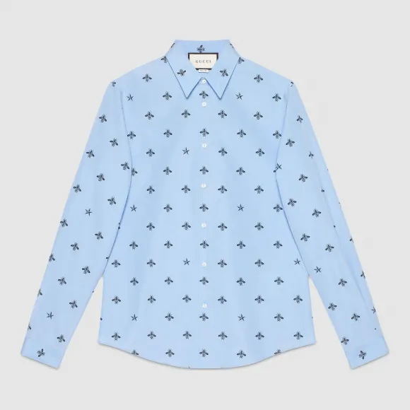 古驰/Gucci 蜜蜂星星图案纯棉杜克衬衫 408602 Z374A 4435