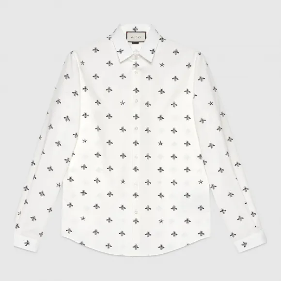 古驰/Gucci 蜜蜂星星纯棉杜克衬衫 408602 Z374A 9089