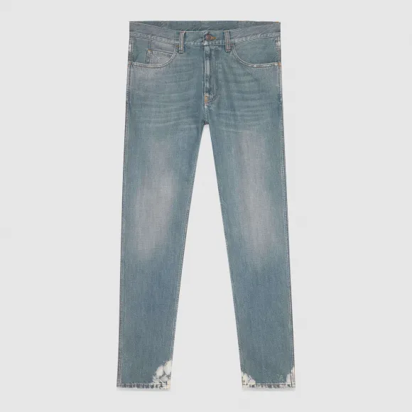 古驰/Gucci 漂白水洗修身牛仔裤 408636 XD398 4007