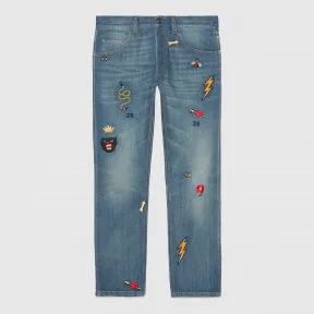 古驰/Gucci 标志锥形牛仔裤 408637 XD836 4271