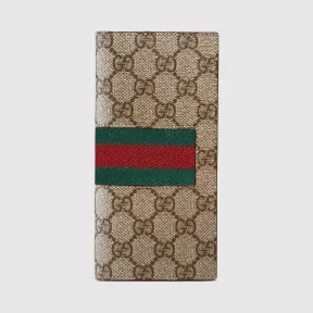 古驰/Gucci 饰织带GG Supreme帆布长款钱包 408836-KHN4N-9791