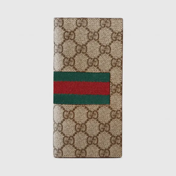 古驰/Gucci 饰织带GG Supreme帆布长款钱包 408836-KHN4N-9791