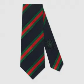 古驰/Gucci 军团条纹真丝纯棉领带 409255 4E961 4066