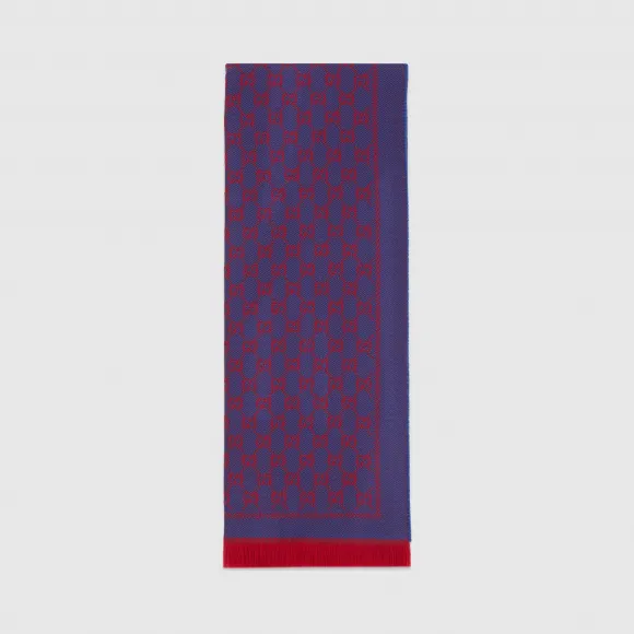 古驰/Gucci 双G提花羊毛围巾 411115-3G200-5174