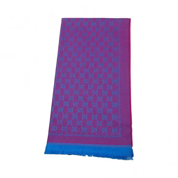 古驰/Gucci 紫色/蓝色 羊毛  丝巾 411115-3G200-5669