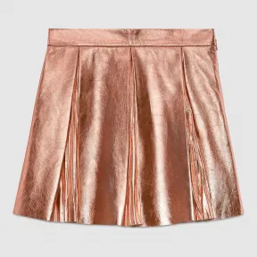 古驰/Gucci 儿童金属质感真皮短裙 413609 XN582 5541