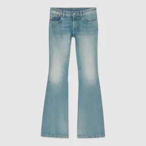 古驰/Gucci 水洗弹力紧身牛仔喇叭裤 417283 XD415 4007