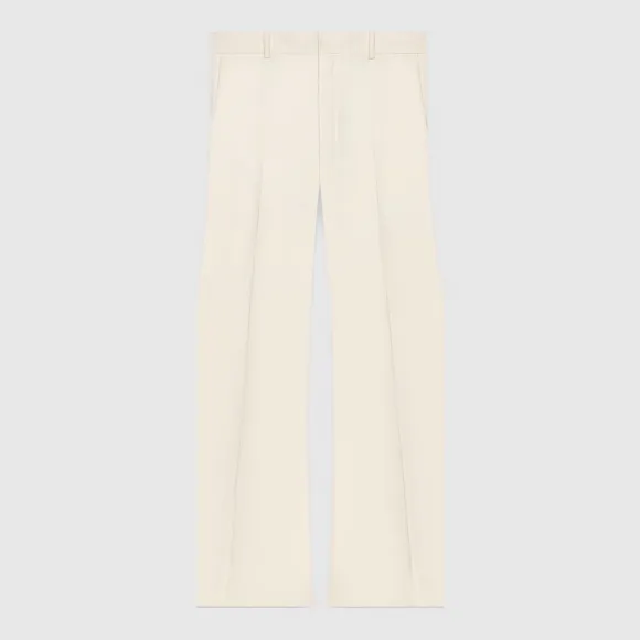 古驰/Gucci 白色纯棉真丝喇叭裤 419495 ZGM85 9205