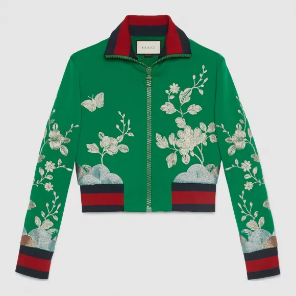 古驰/Gucci 平纹刺绣拉链衫 422682 X5928 3350