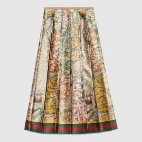 古驰/Gucci *航海地图图案丝绸裙 427133 ZGX20 9275