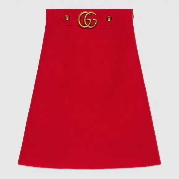 古驰/Gucci 羊毛真丝混纺及膝裙 430572 ZHM26 6543