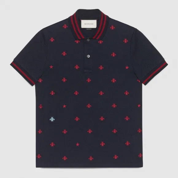 古驰/Gucci 棉质Polo衫带蜜蜂与星星细节 431039 X5B55 4542