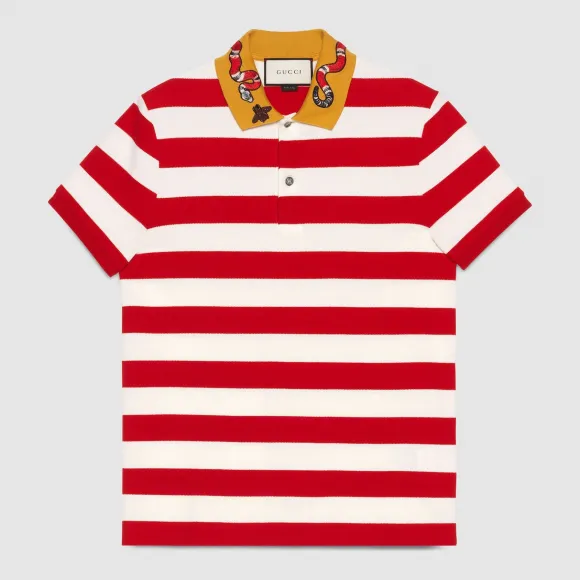 古驰/Gucci 蛇形刺绣纯棉polo衫 431039 X5B58 9273