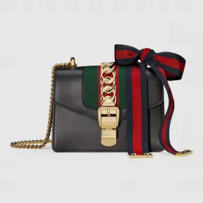 古驰/Gucci Sylvie 真皮迷你链条手袋 431666 CVLEG 8638