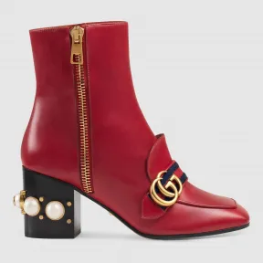 古驰/Gucci 真皮中跟及踝靴 432060 DKHC0 6470