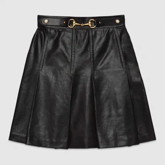 古驰/Gucci 真皮百褶裙 433931 XN336 1000