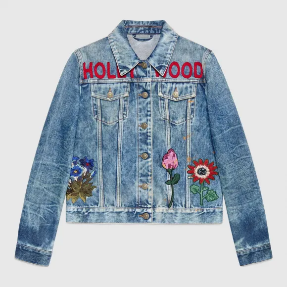 古驰/Gucci 刺绣染色牛仔夹克 435847 XR725 4205