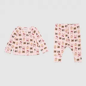 古驰/Gucci 婴儿两件套猫形印花礼物套装 436040 X3E26 5140