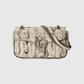 古驰/Gucci GG Marmont系列蟒蛇皮小号肩背包 443497-L4O7N-9535