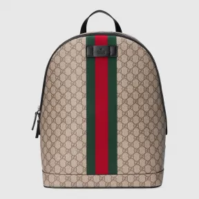 古驰/Gucci 条纹织带高级人造帆布背包 443805 K2LVN 9692
