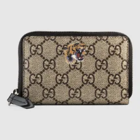 古驰/Gucci 老虎印花GG高级人造革拉链式卡片夹 451276 K5X1N 8666