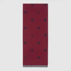 古驰/Gucci 蜜蜂和星星羊毛围巾 452332 4G206 6168