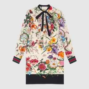 古驰/Gucci 花卉蛇形印花真丝连衣裙 453014 ZIP58 9361