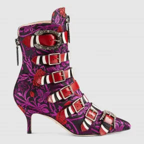 古驰/Gucci 花卉提花带扣及踝靴 453301 K6S10 1135