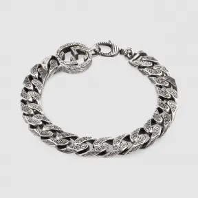 古驰/Gucci 互扣式双G纯银链式手镯 454285-J8400-0811