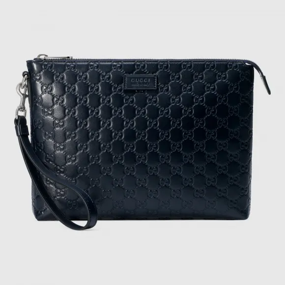 古驰/Gucci Gucci Signature柔软皮革手拿包 473881 DMT1N 4009