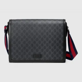 古驰/Gucci GG高级人造帆布翻盖邮差包 474138 K5RLN 1095