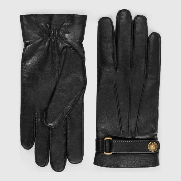 古驰/Gucci 皮革手套 475379 4SA04 1000