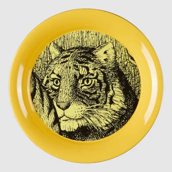 古驰/Gucci 老虎图案圆形小号金属托盘 482759 ZAM01 7711