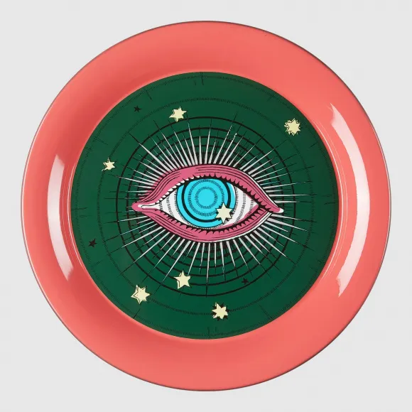 古驰/Gucci 星眼图案圆形中号金属托盘 482760 ZAM01 6574