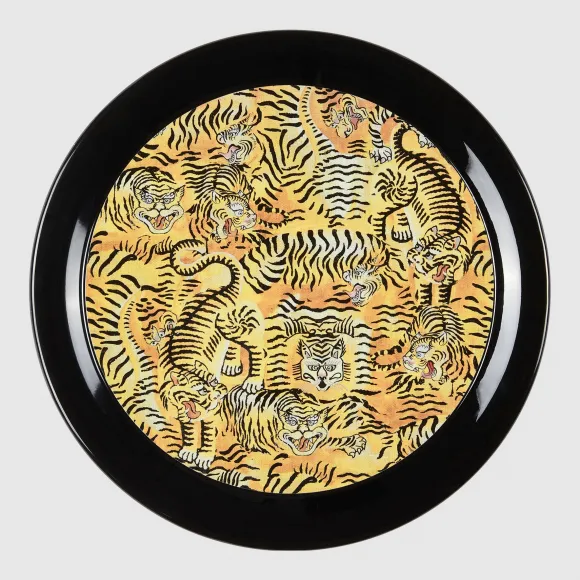 古驰/Gucci 老虎图案圆形大号金属托盘 482761 ZAM01 1082
