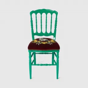 古驰/Gucci 西班牙猎犬图案刺绣椅子 482812-ZAW08-3202