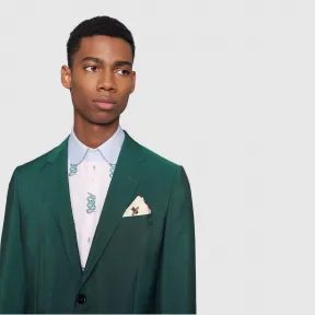 古驰/Gucci 蜜蜂印花真丝口袋方巾  497910_4G001_9200