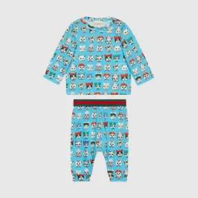 古驰/Gucci 婴儿Gucci宠物印花礼品套装 498030_X9M14_4628