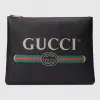 古驰/Gucci Gucci标识印花皮革中号手拿包 500981 0GCAT 8163