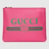 古驰/Gucci Gucci标识印花皮革中号手拿包 500981 0GCAT 8840