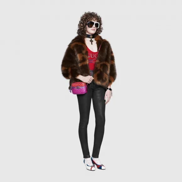 古驰/Gucci 饰Gucci标识闪亮泳装式连体衣 501899_XJANL_6193