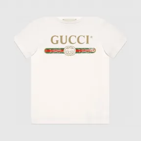 古驰/Gucci 儿童Gucci标识图案纯棉T恤 503628-X3L02-9112