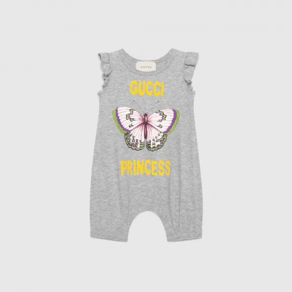 古驰/Gucci 婴儿填绒“Gucci Princess”印花连体衣 504231_X3L75_1025