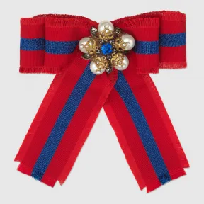 古驰/Gucci 饰织带罗缎蝴蝶结胸针 504379 I3964 8521