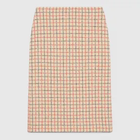 古驰/Gucci 复古套格花纹铅笔裙 511247 Z467J 9383